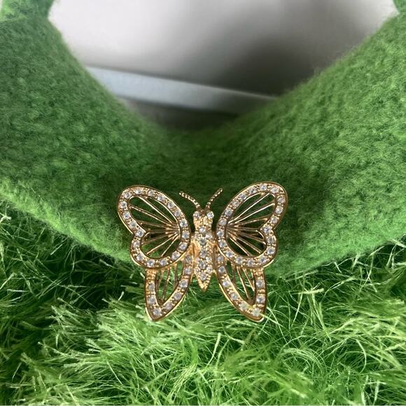 Vintage Y2K Eyelash Mini Bucket Bag Wool Handbag Fuzzy Lime Green Butterfly - Picture 6 of 6